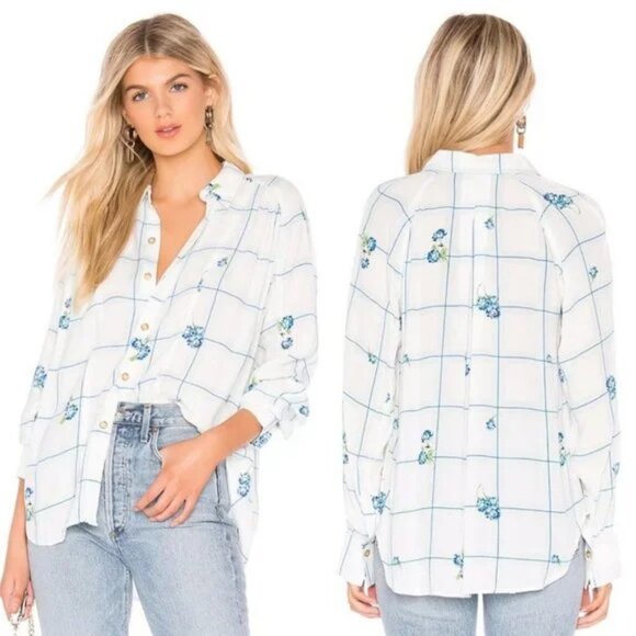 NWT Free People Revolve‎ Window To My Heart Blouse Size XS Bohemian Top New Boho - Picture 1 of 5